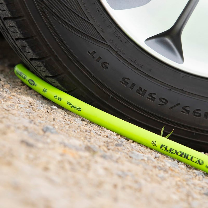 Flexzilla Air Hose with ColorConnex Industrial Type D Coupler and Plug, 1/4 in. x 25 ft., Heavy Duty, Lightweight, Hybrid, ZillaGreen - HFZ1425YW2-D - Image 4